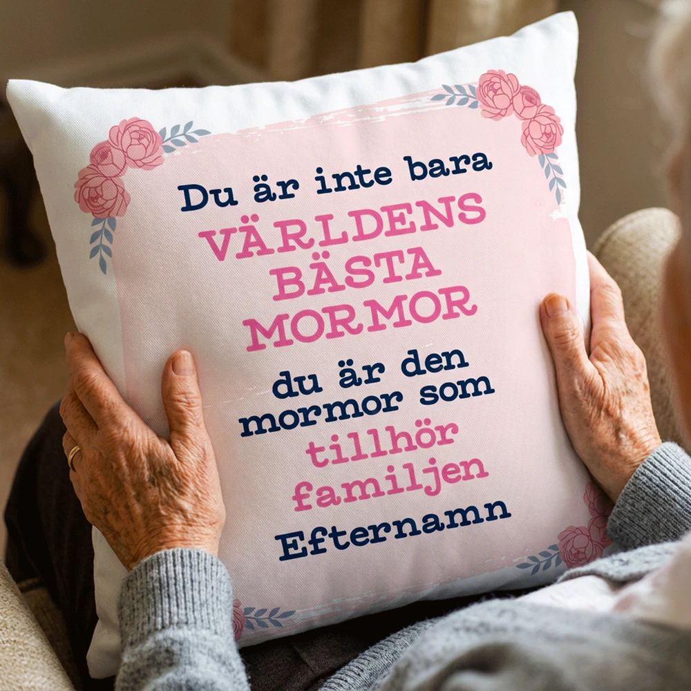 världens bästa mormor Kudde ♥