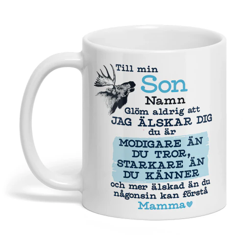 Personlig Älgmugg till Son med Namn