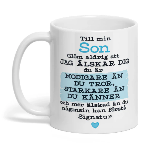 Personlig mugg till min Son med Namn