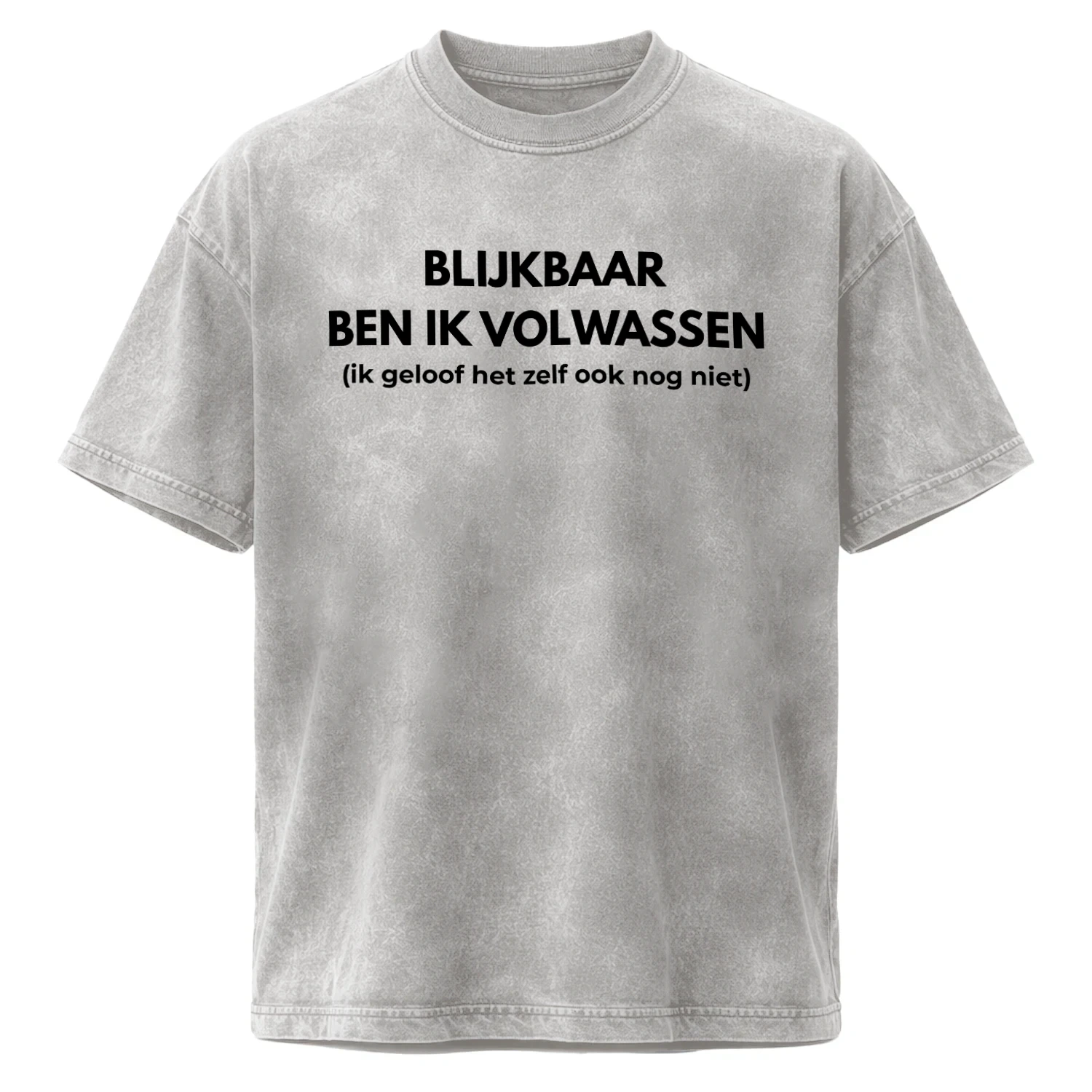 BLIJKBAAR BEN IK VOLWASSEN Acid Washed Crew Neck T-shirt
