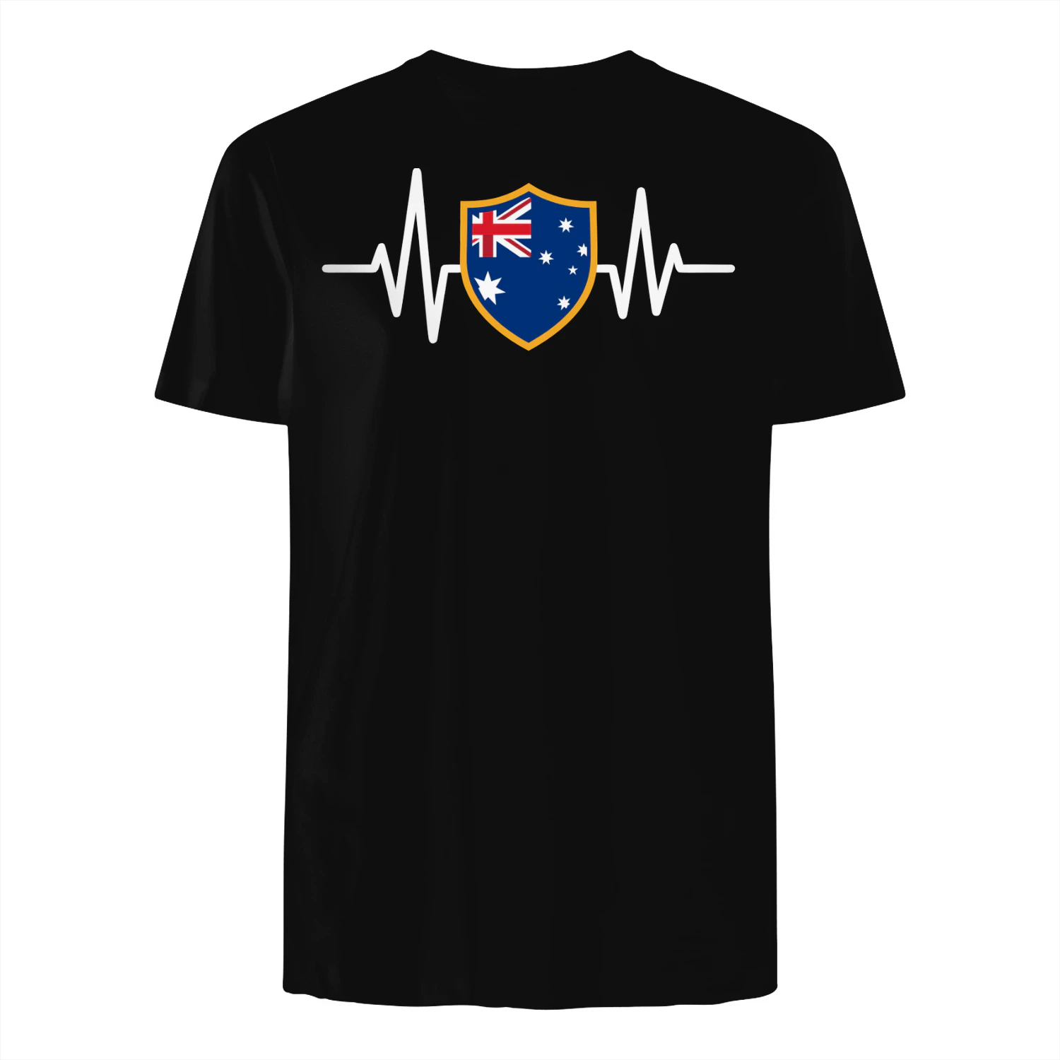Australian Flag Heartbeat T-Shirt – Patriotic Australia Shield Tee for Men & Women