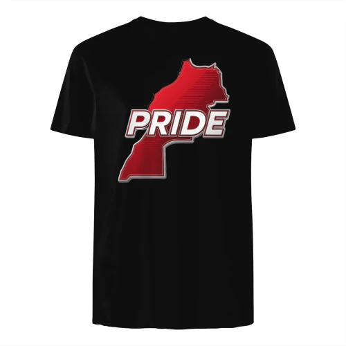 Morocco Pride 3D Red Metallic Map T-Shirt