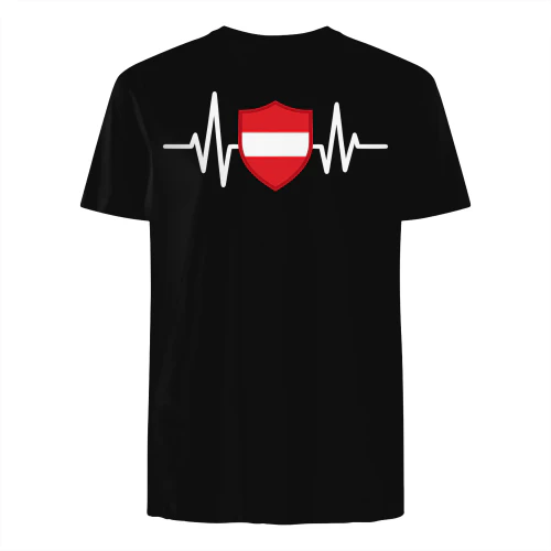 Austria Flag Heartbeat T-Shirt