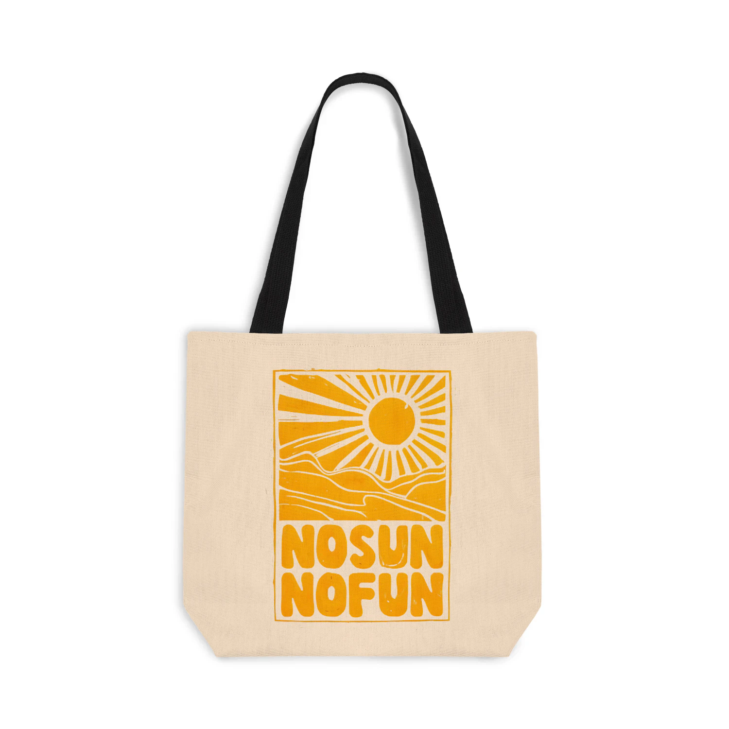Retro Sunshine Tote Bag – Minimalist Summer Canvas Market Tote