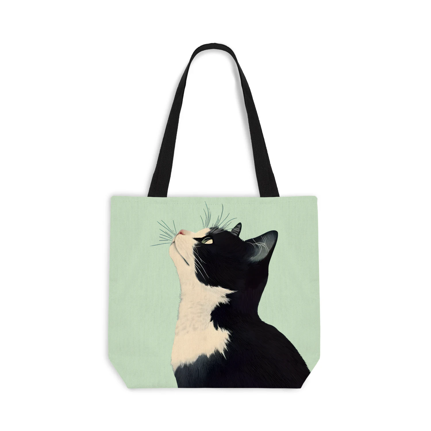 Curious Tuxedo Cat Tote Bag