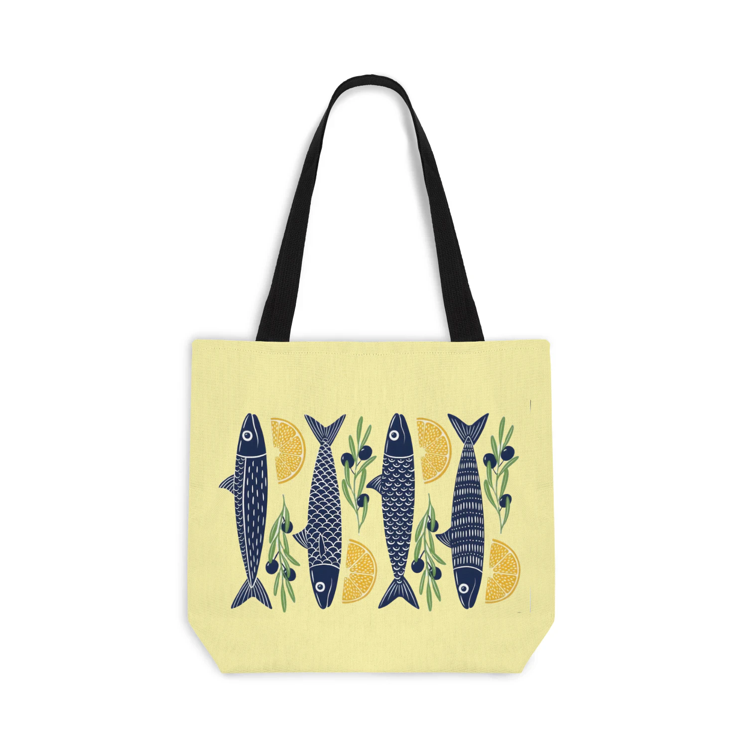 Sardine and Lemon Tote Bag – Coastal Kitchen Art Canvas Tote