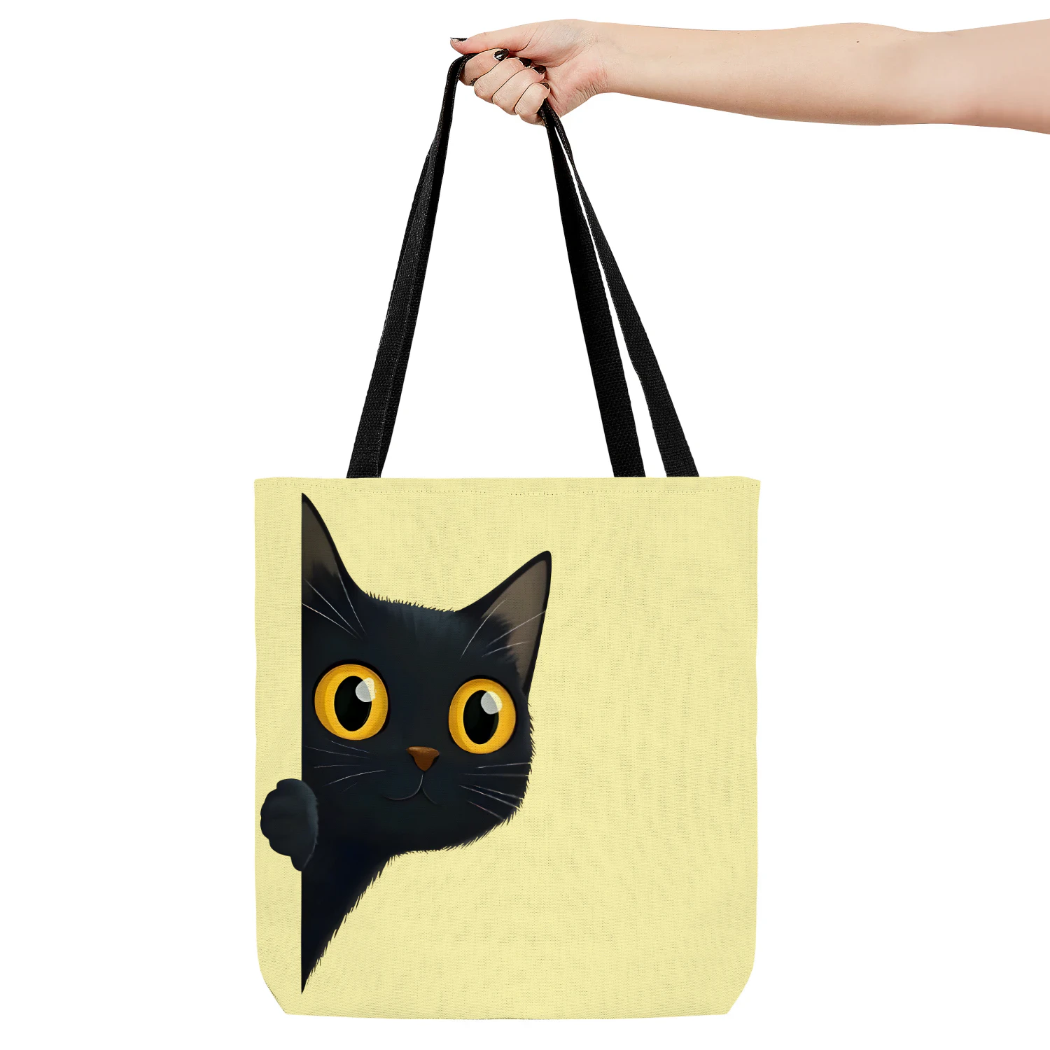 Peekaboo Black Cat Tote Bag 