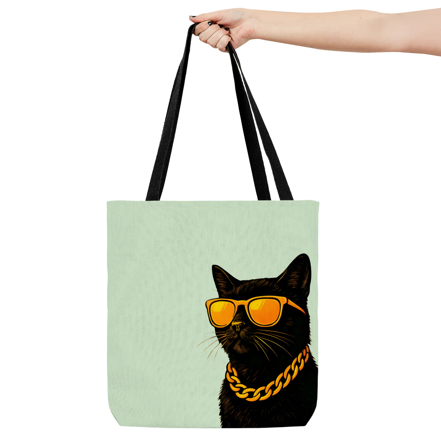 Cool Black Cat Sunglasses Tote Bag