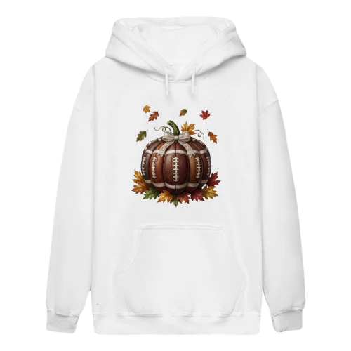 Football Pumpkin Hoodie, Fall Game Day Hoodie, Autumn Sports Fan Apparel, Tailgate Season Graphic Hoodie, Sunday Football