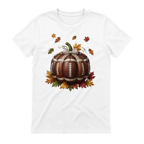Football Pumpkin Shirt, Fall Game Day T-Shirt, Autumn Sports Fan Tee, Tailgate Season Graphic Shirt, Cute Sunday Football