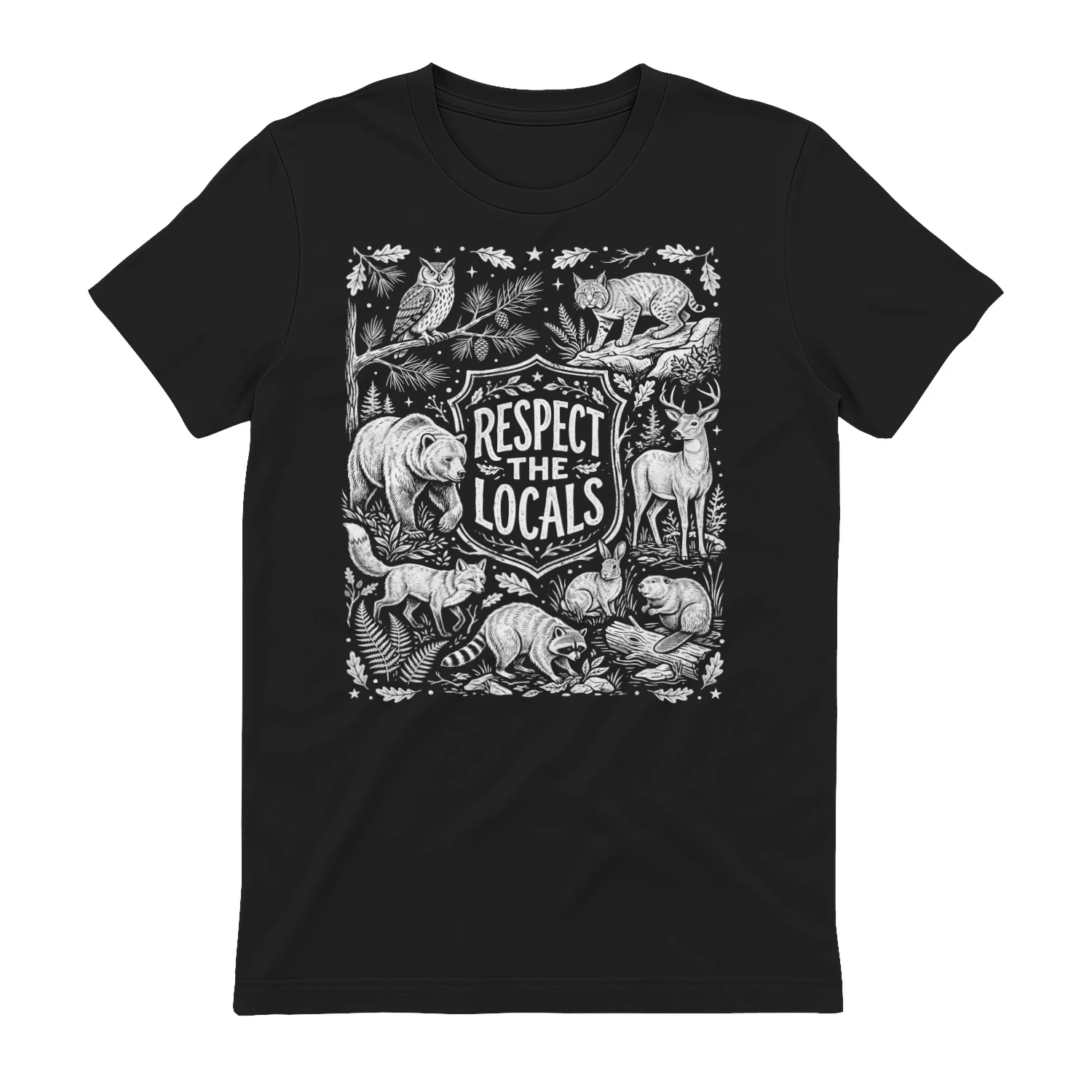 Respect the Locals Woodland Animals Vintage T-shirt