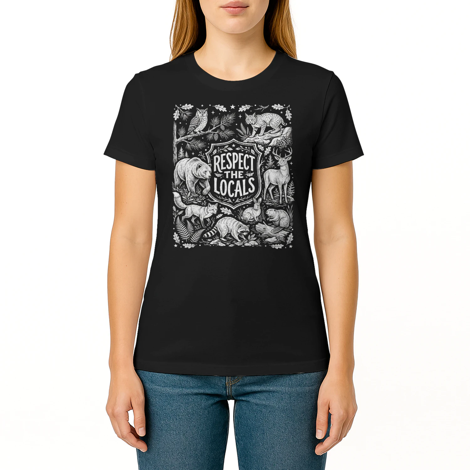 Respect the Locals Woodland Animals Vintage T-shirt