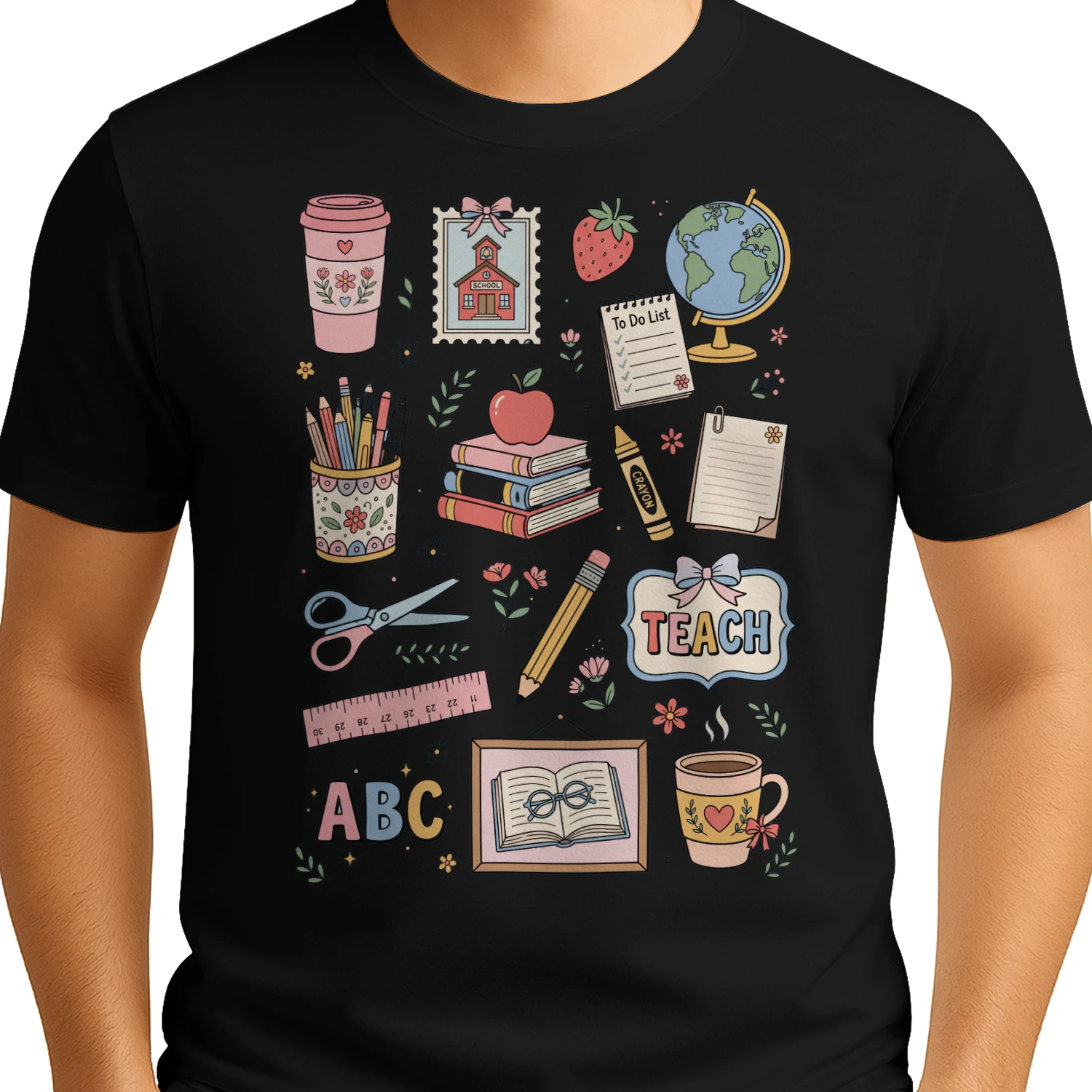 Teacher School Supplies Shirt, Cute Retro Classroom Shirt, Teacher Life Tee, Back to School Shirt, Teacher Gift Shirt