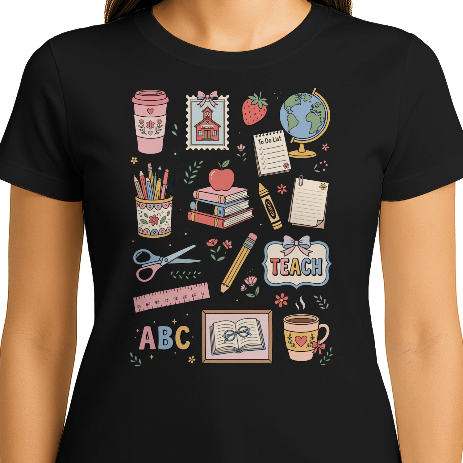 Teacher School Supplies Shirt, Cute Retro Classroom Shirt, Teacher Life Tee, Back to School Shirt, Teacher Gift Shirt