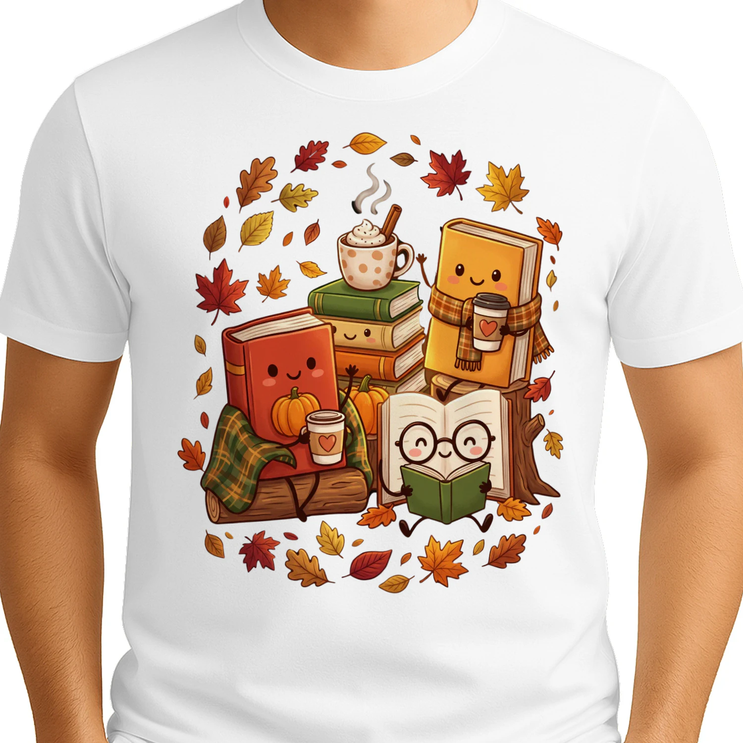 Book Lover Shirt, Fall Reading T-Shirt, Cozy Reader Tee, Coffee & Books Shirt, Autumn Teacher Shirt, Bookish Gift