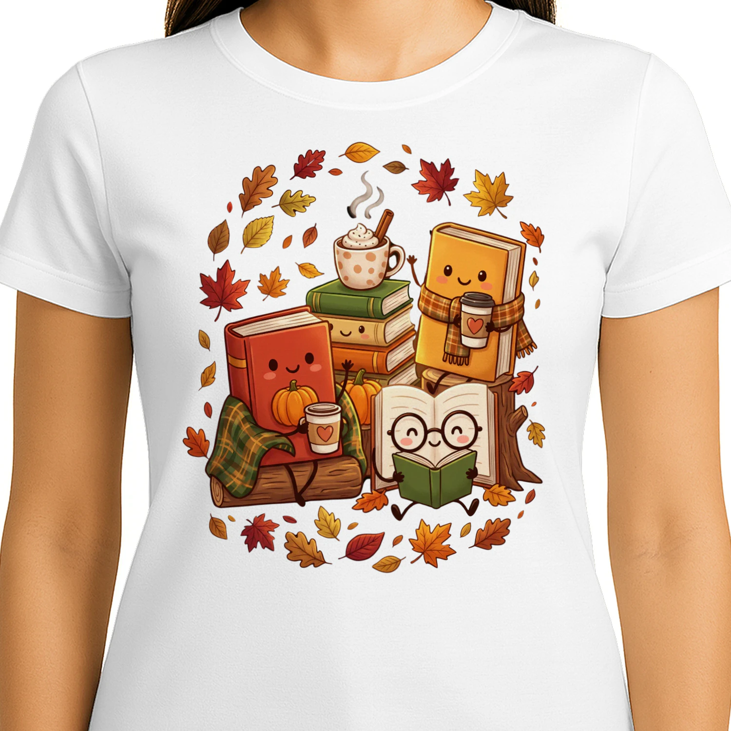 Book Lover Shirt, Fall Reading T-Shirt, Cozy Reader Tee, Coffee & Books Shirt, Autumn Teacher Shirt, Bookish Gift