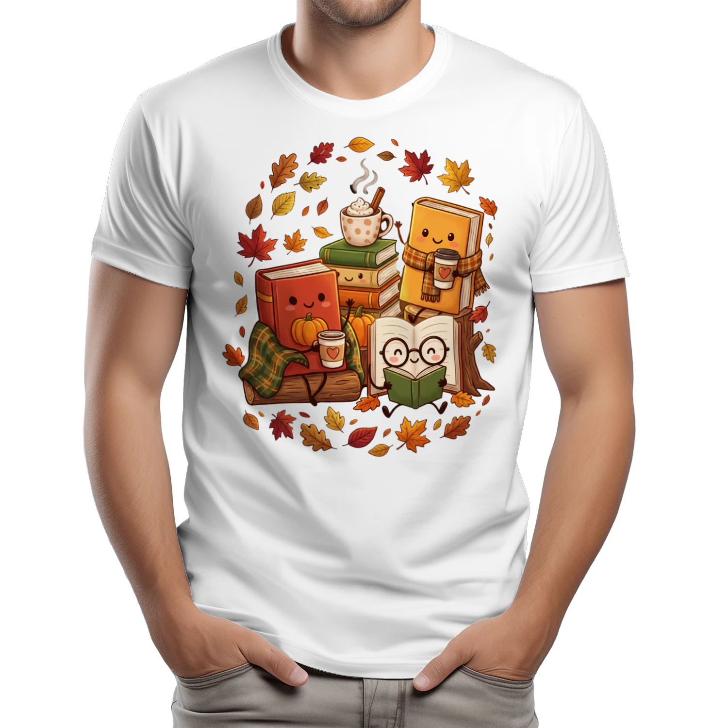 Book Lover Shirt, Fall Reading T-Shirt, Cozy Reader Tee, Coffee & Books Shirt, Autumn Teacher Shirt, Bookish Gift
