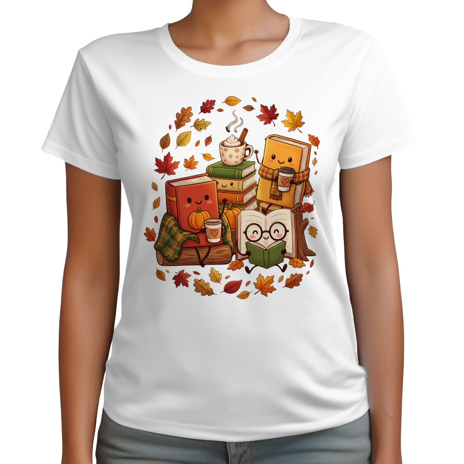 Book Lover Shirt, Fall Reading T-Shirt, Cozy Reader Tee, Coffee & Books Shirt, Autumn Teacher Shirt, Bookish Gift