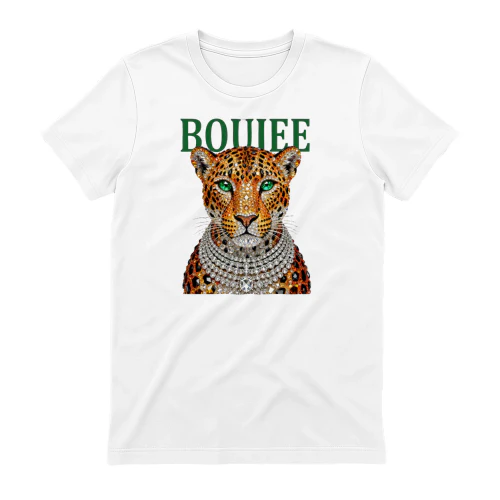Boujee Leopard Diamond Women's Luxury Chic Streetwear T-Shirt