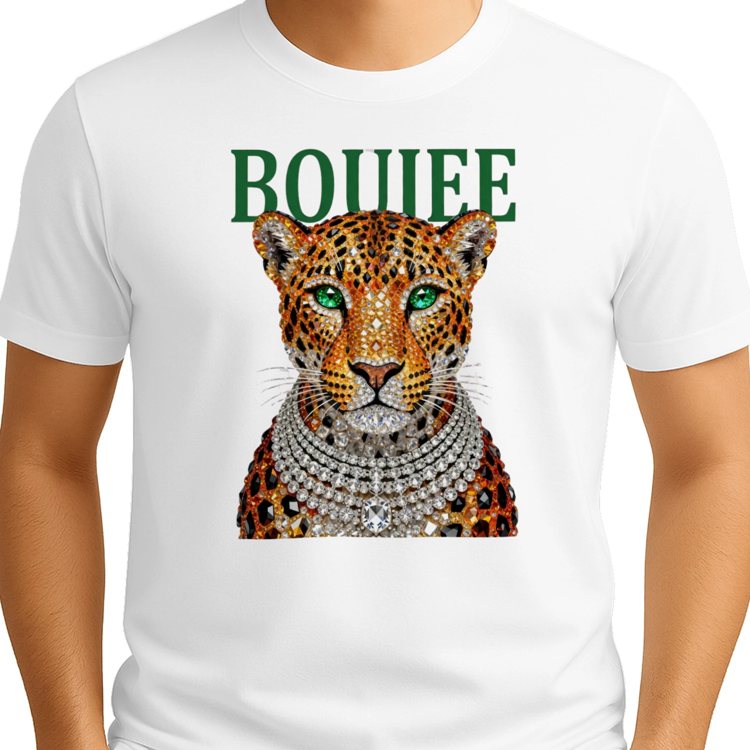 Boujee Leopard Diamond Women's Luxury Chic Streetwear T-Shirt