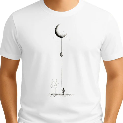 "Moon Hunter" T-shirt with a minimalist graphic design