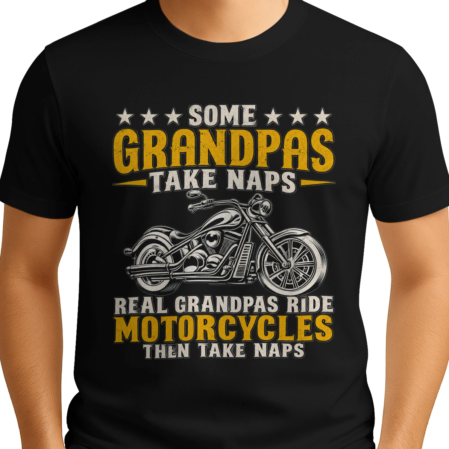 Funny Grandpa Motorcycle T-Shirt – Some Grandpas Take Naps – Vintage Biker Gift for Grandpa