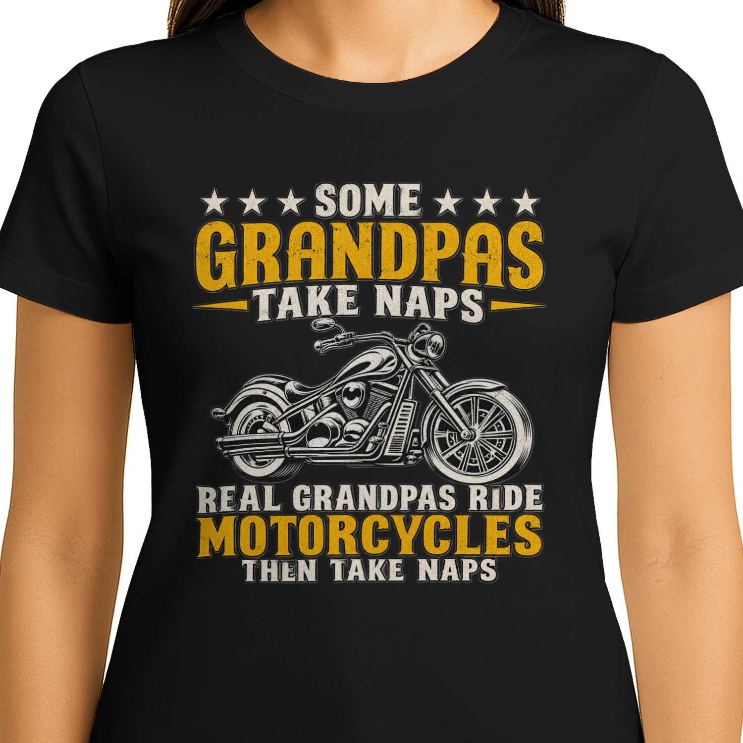 Funny Grandpa Motorcycle T-Shirt – Some Grandpas Take Naps – Vintage Biker Gift for Grandpa