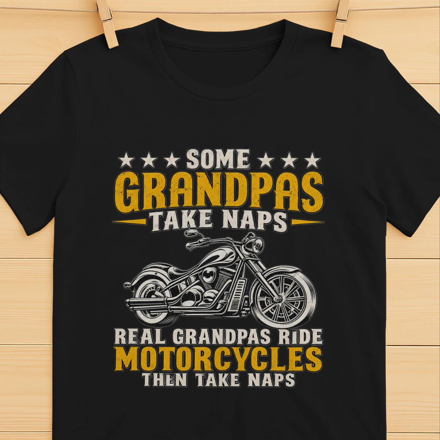 Funny Grandpa Motorcycle T-Shirt – Some Grandpas Take Naps – Vintage Biker Gift for Grandpa