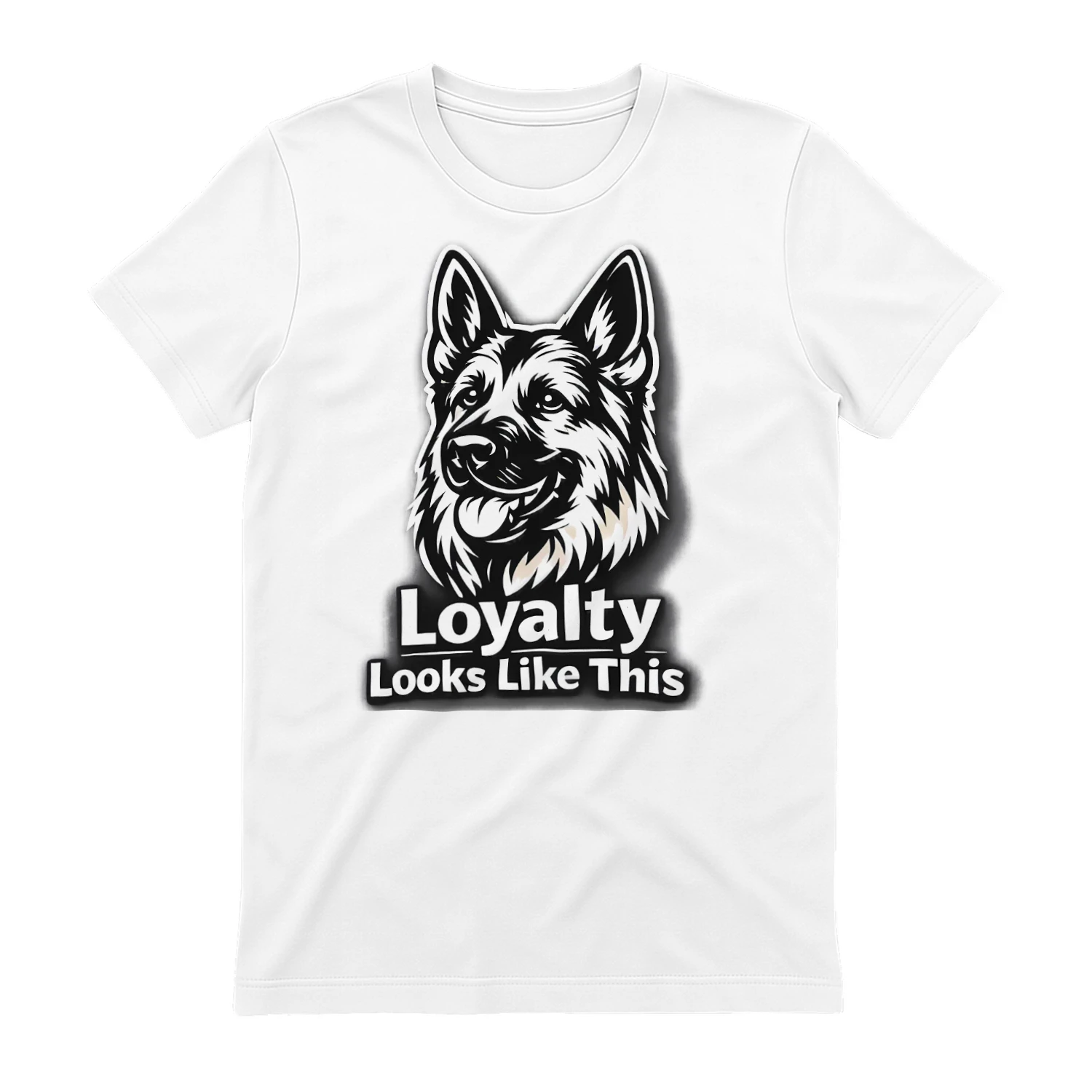 Loyalty Looks Like This German Shepherd Shirt – Bold Black & White Dog Lover Tee, Strong Loyal Pet Design