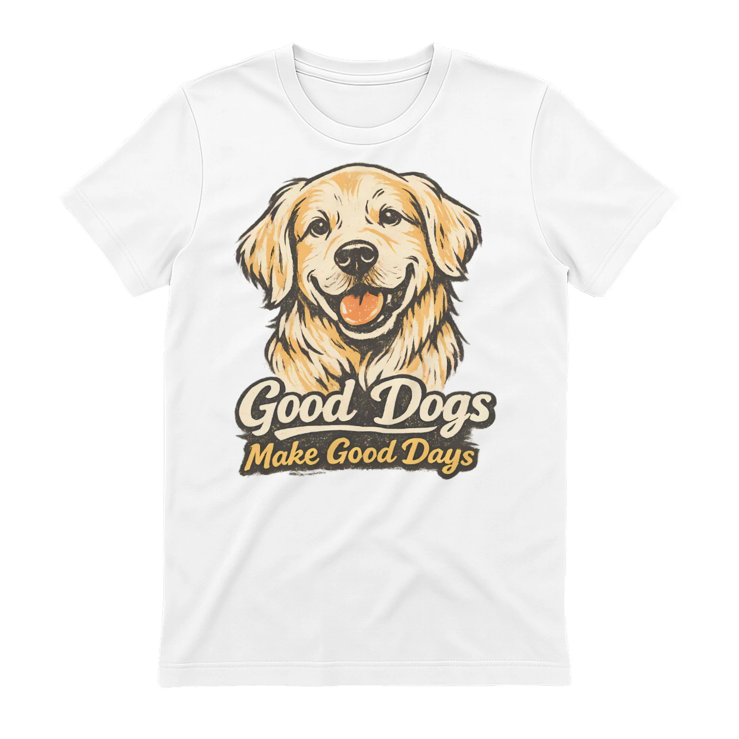 Good Dogs Make Good Days Shirt – Vintage Golden Retriever Tee, Positive Pet Quote, Warm Dog Lover Design
