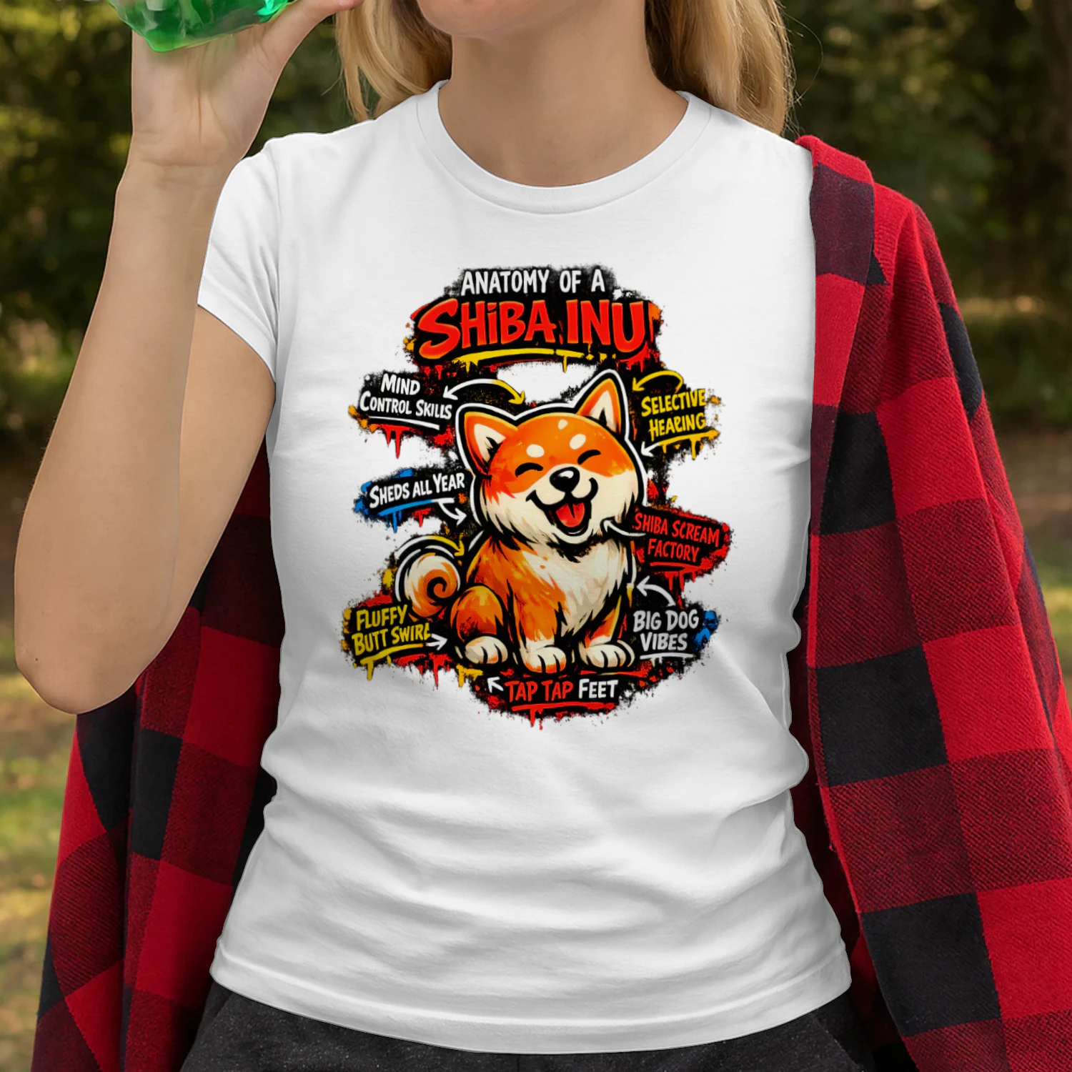 Anatomy of a Shiba Inu Shirt – Funny Dog Lover Tee, Comic Splash Pet Personality Chart, Vibrant Shiba Design