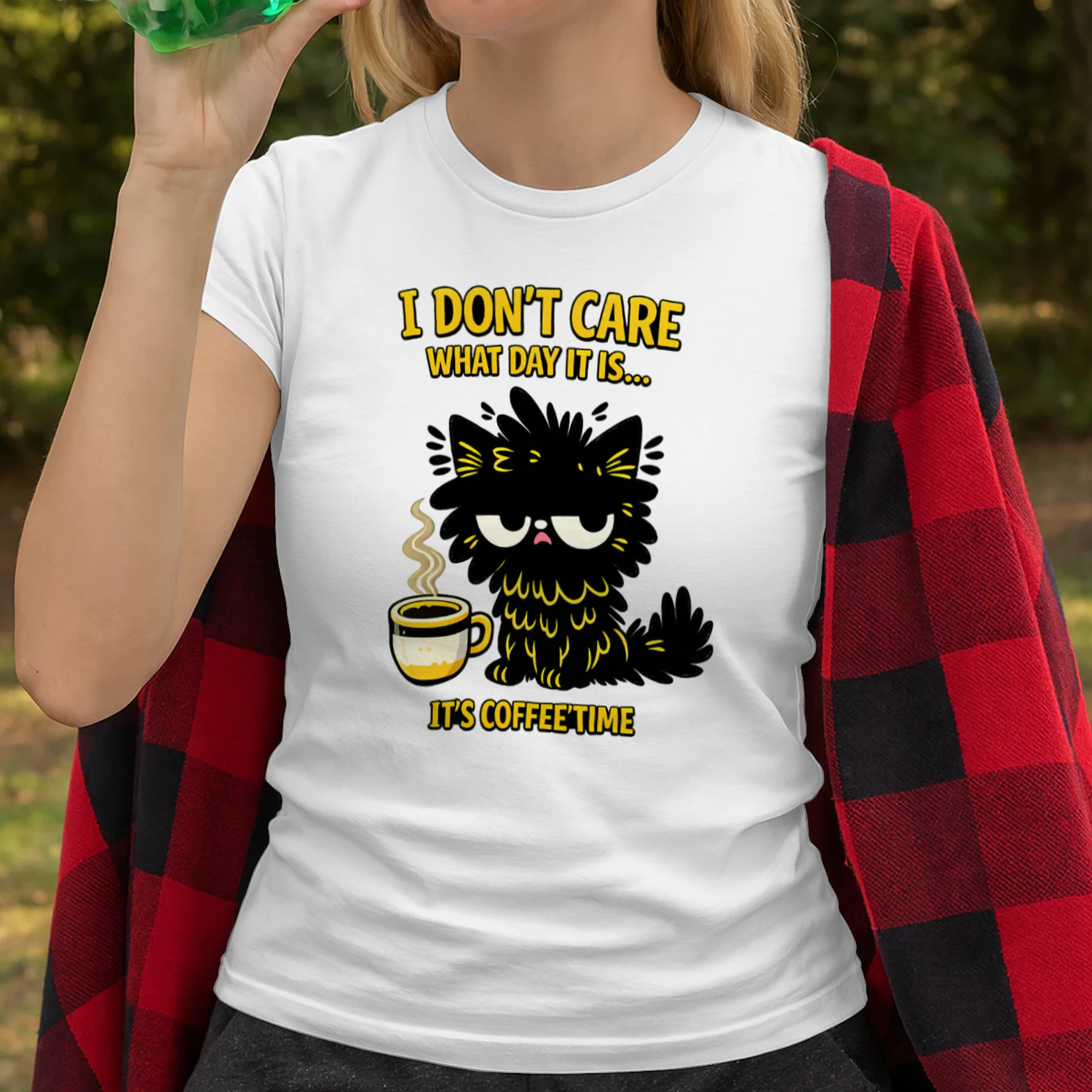 I Don’t Care What Day It Is, It’s Coffee’Time Shirt – Grumpy Cat Coffee Lover Tee, Funny Morning Humor Design