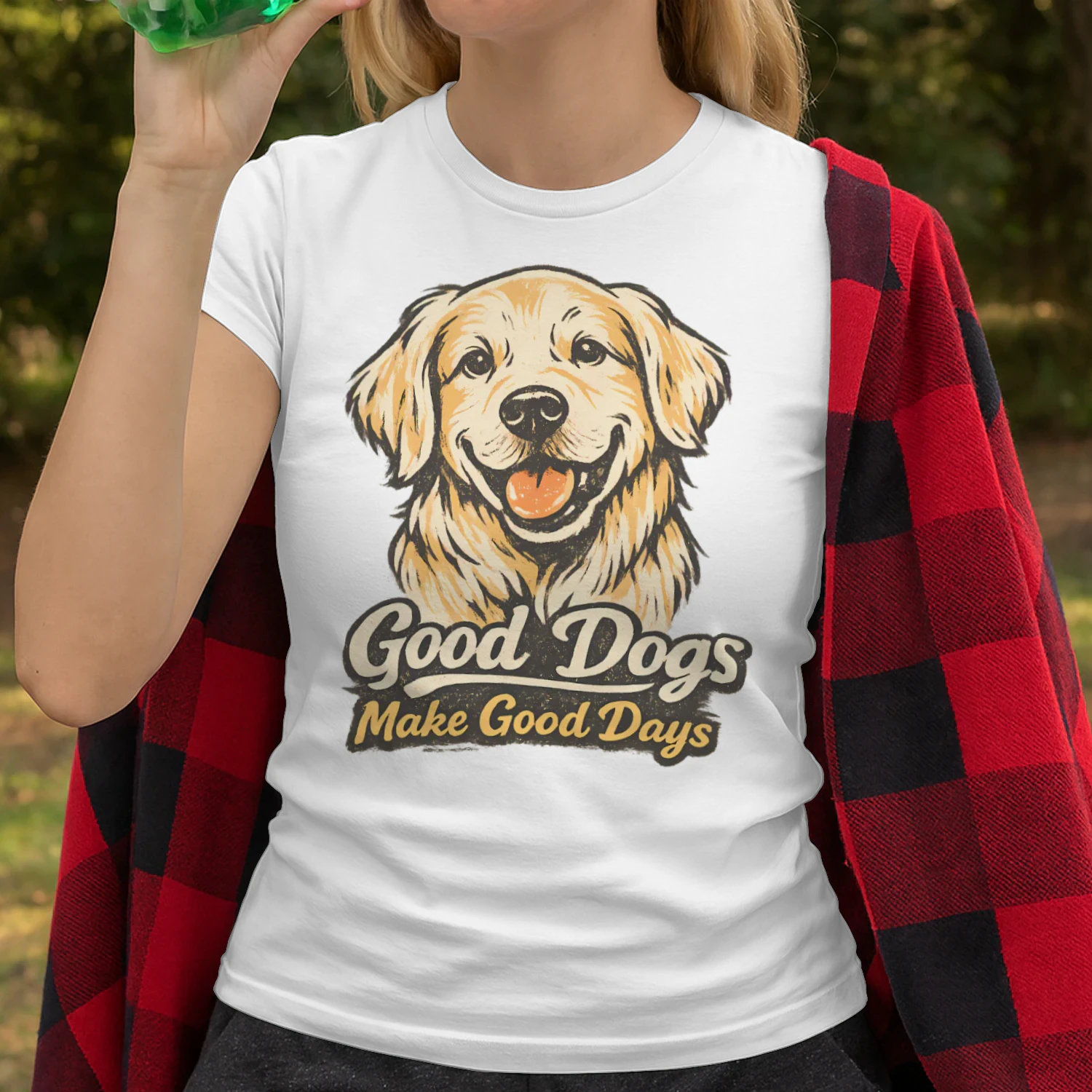 Good Dogs Make Good Days Shirt – Vintage Golden Retriever Tee, Positive Pet Quote, Warm Dog Lover Design