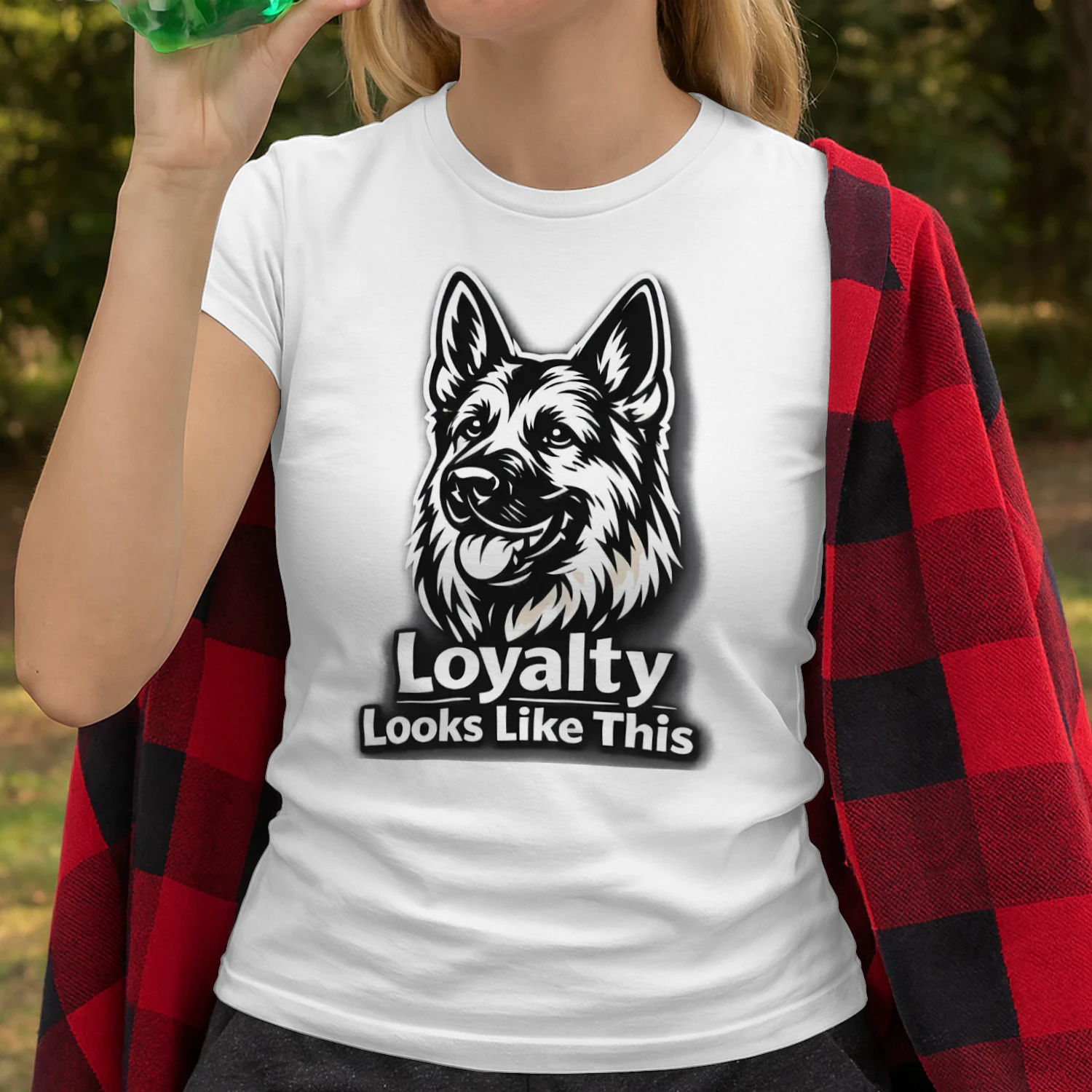 Loyalty Looks Like This German Shepherd Shirt – Bold Black & White Dog Lover Tee, Strong Loyal Pet Design