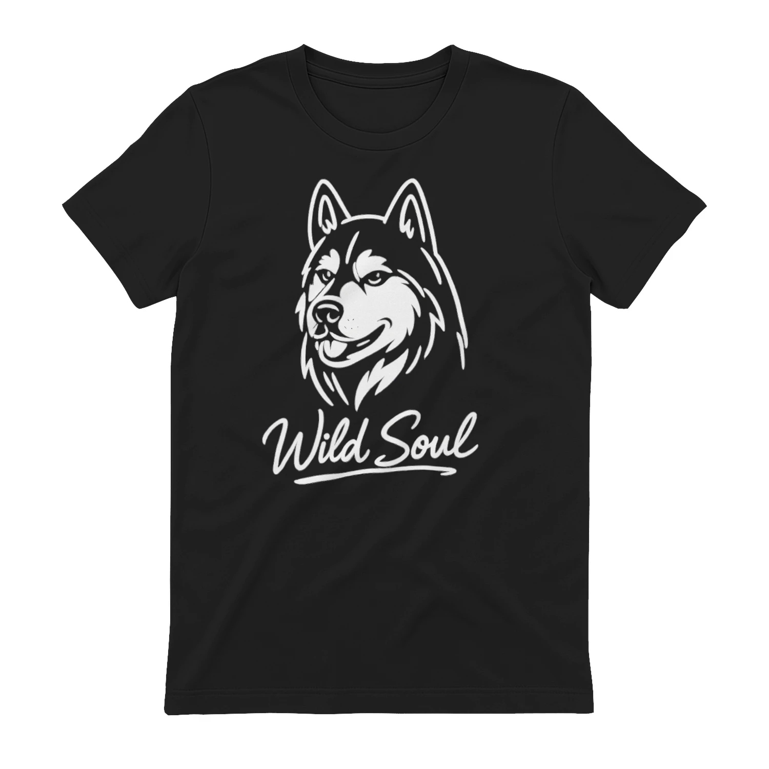 Wild Soul Wolf Shirt – Minimalist Line Art Tee, Dark Aesthetic Nature Design, Strong Spirit Graphic