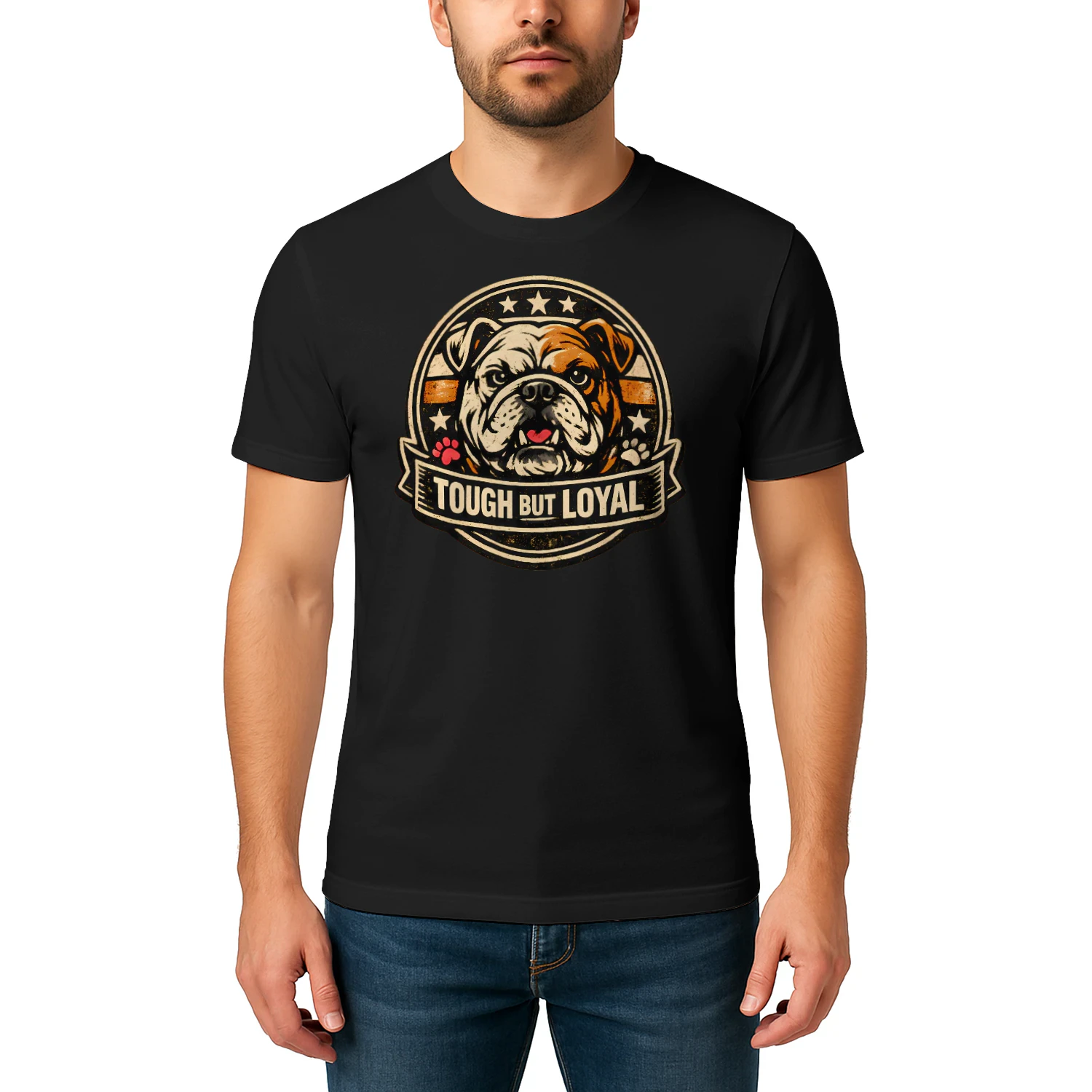 Tough But Loyal Bulldog Shirt – Vintage Dog Lover Tee, Strong Personality Pet Design, Bold Masculine Graphic