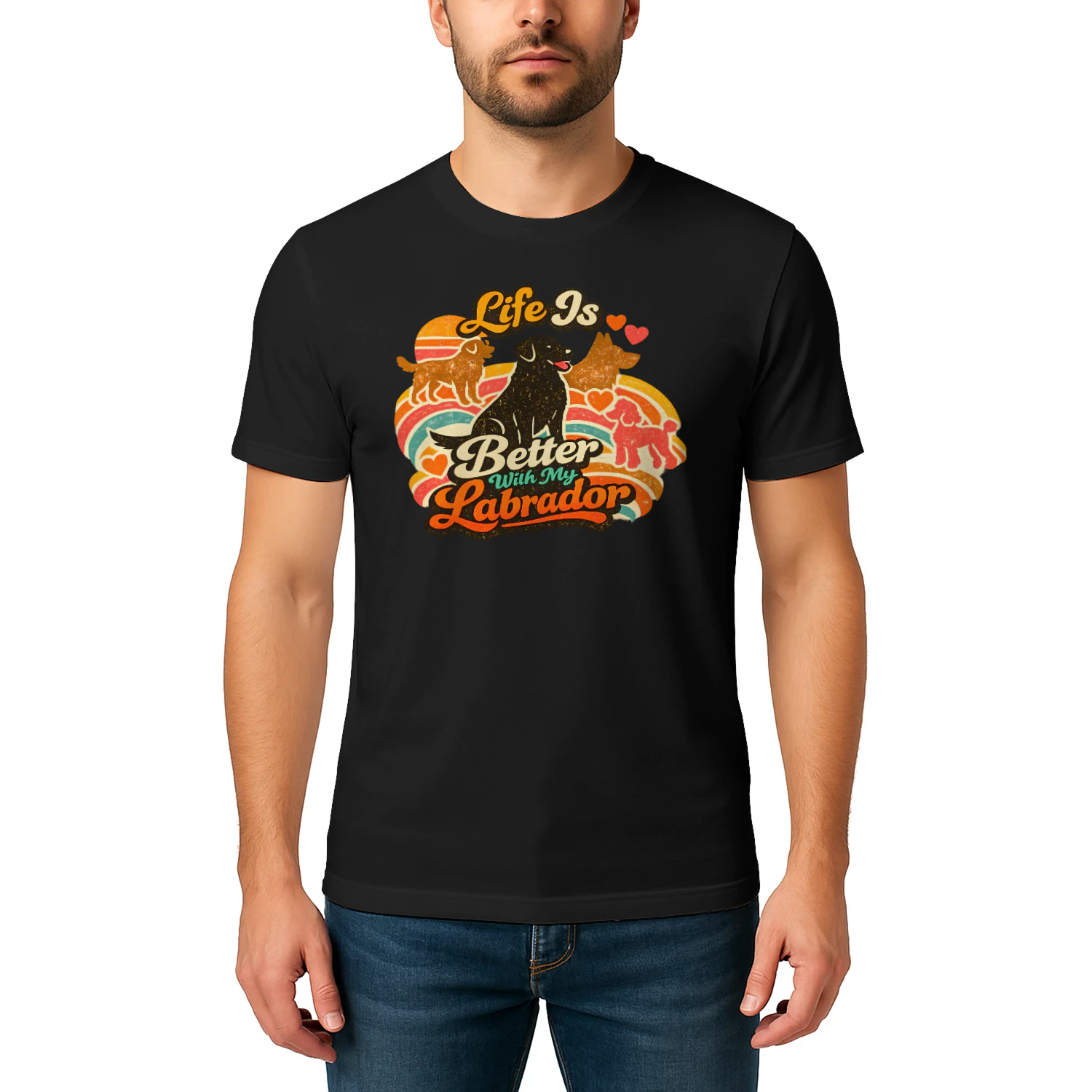 Life Is Better With My Labrador – Retro Vintage Labrador Retriever Tee for Dog Moms, Dog Dads & Pet Lovers