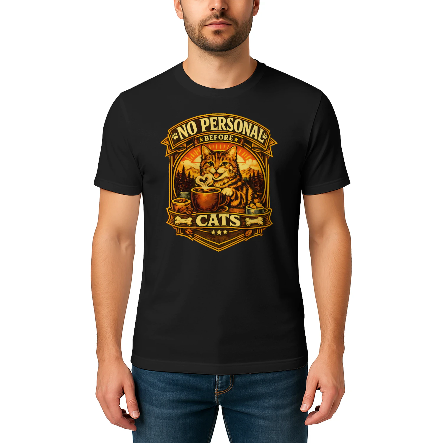 Zero Meows Given Shirt – Graffiti Street Cat Tee, Neon Urban Style, Funny Attitude Pet Lover Design
