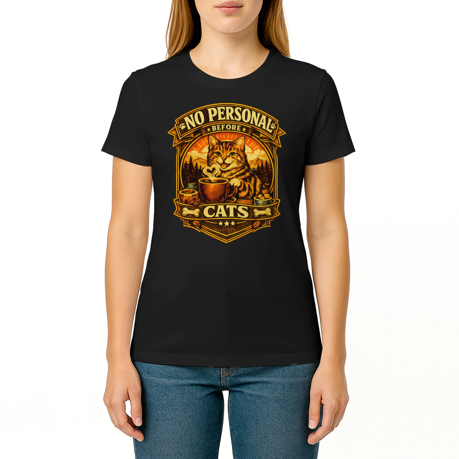 Zero Meows Given Shirt – Graffiti Street Cat Tee, Neon Urban Style, Funny Attitude Pet Lover Design