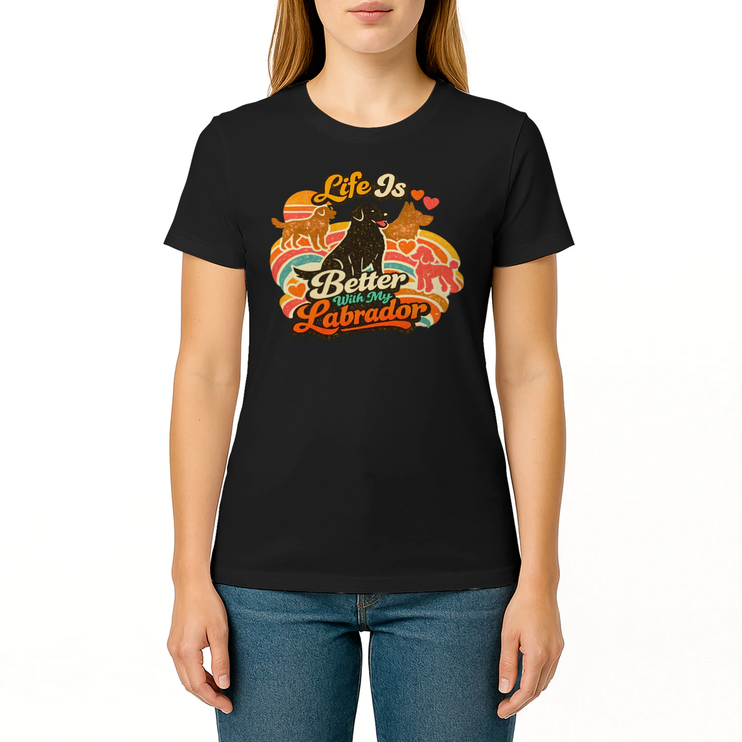 Life Is Better With My Labrador – Retro Vintage Labrador Retriever Tee for Dog Moms, Dog Dads & Pet Lovers