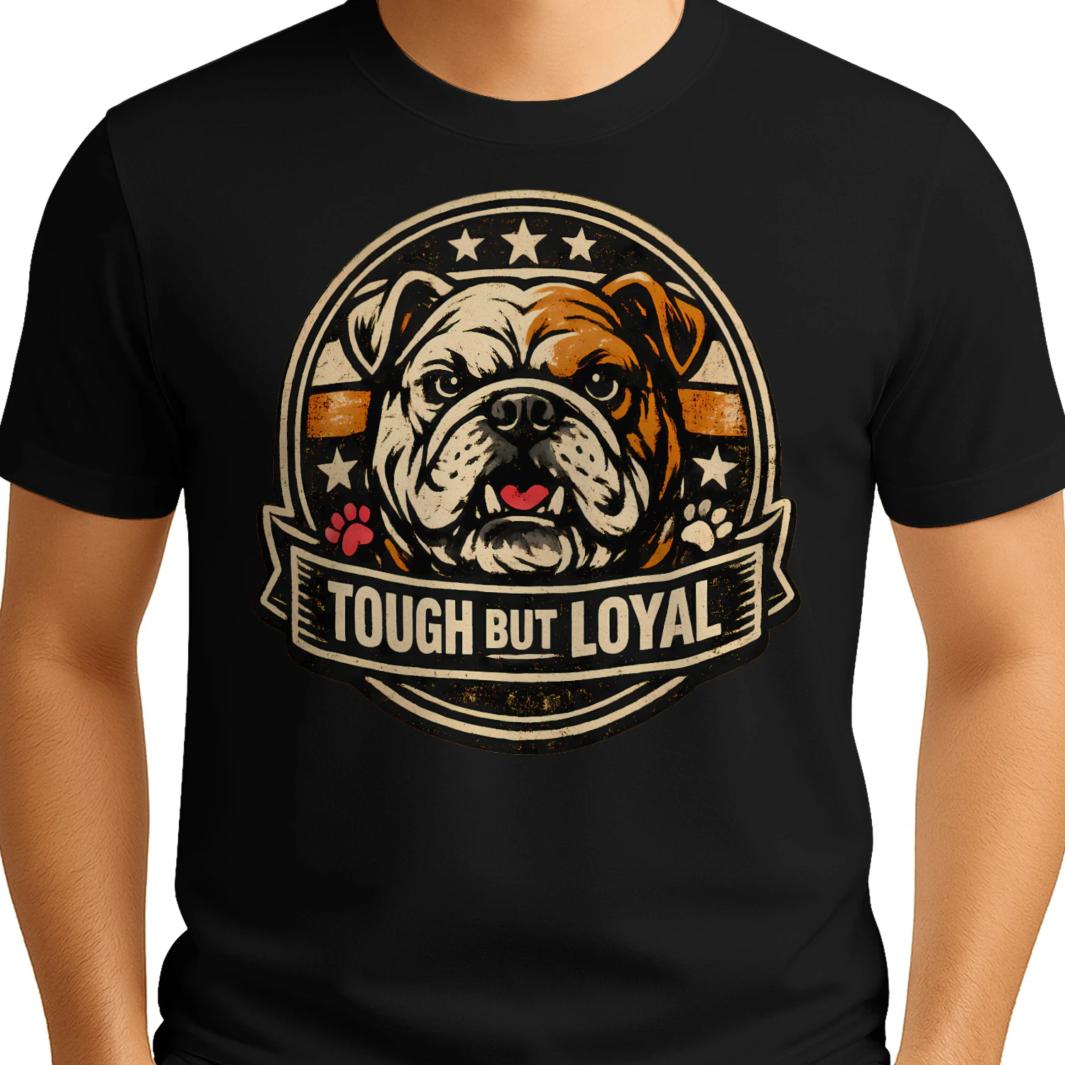 Tough But Loyal Bulldog Shirt – Vintage Dog Lover Tee, Strong Personality Pet Design, Bold Masculine Graphic
