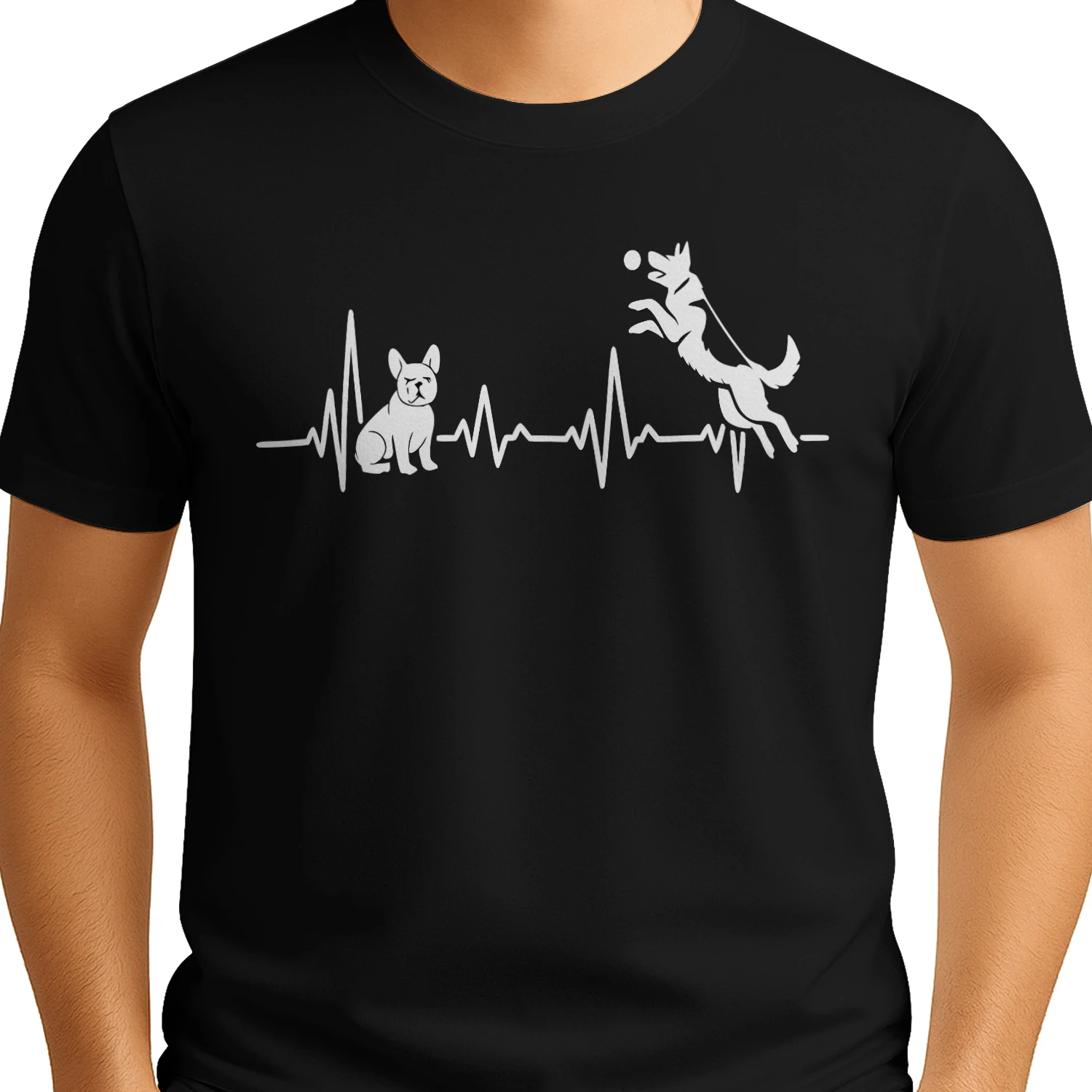 Cat Heartbeat – Playful Jumping Cat Tee, Minimalist Line Art Pet Lover Design, Cat Mom & Cat Dad Apparel