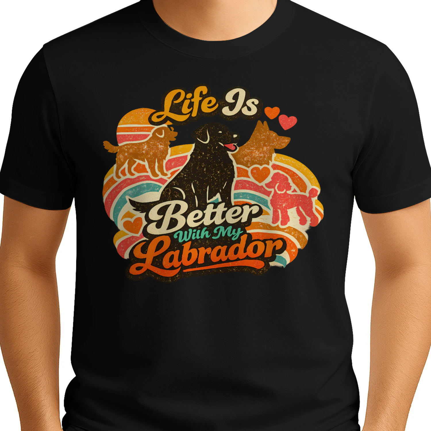 Life Is Better With My Labrador – Retro Vintage Labrador Retriever Tee for Dog Moms, Dog Dads & Pet Lovers