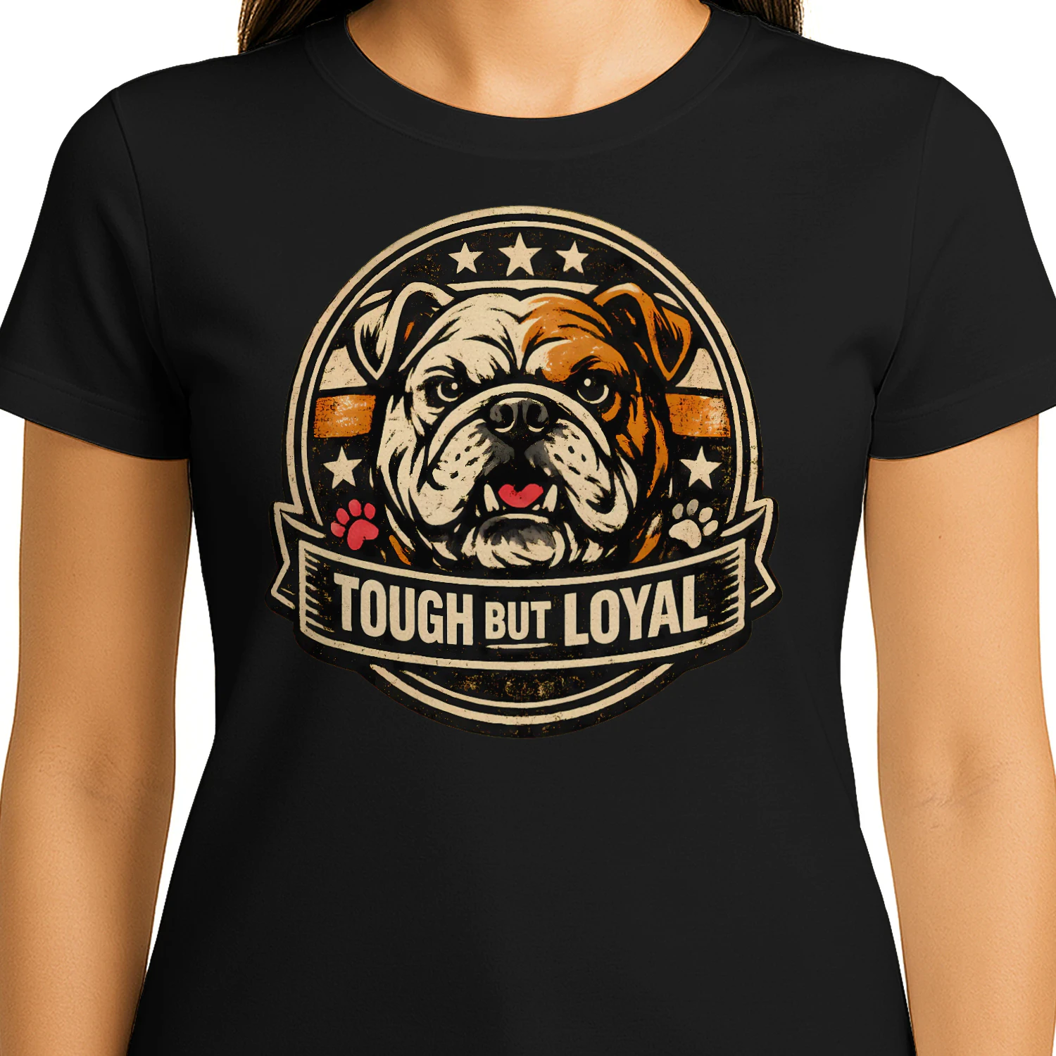 Tough But Loyal Bulldog Shirt – Vintage Dog Lover Tee, Strong Personality Pet Design, Bold Masculine Graphic