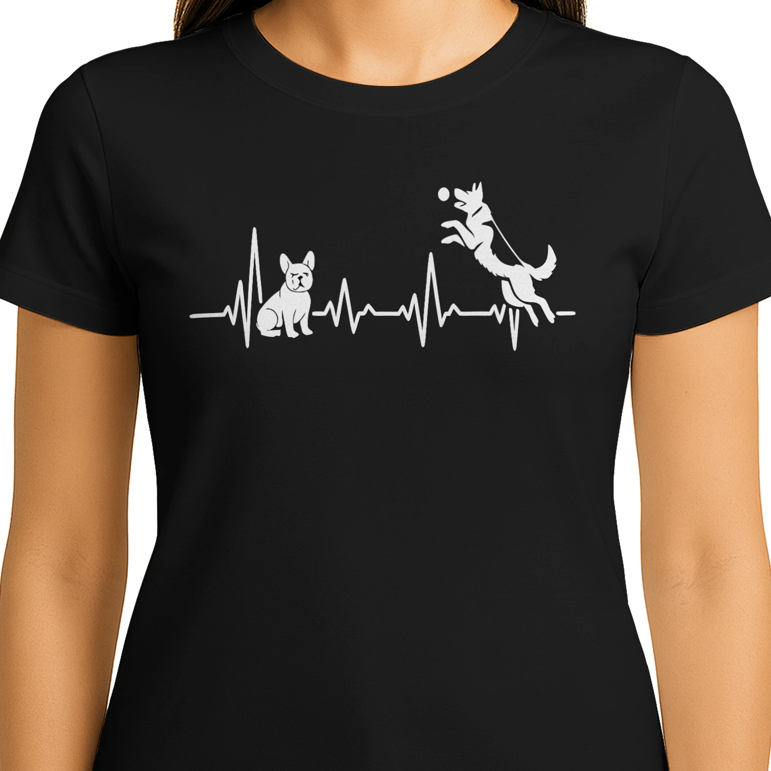 Cat Heartbeat – Playful Jumping Cat Tee, Minimalist Line Art Pet Lover Design, Cat Mom & Cat Dad Apparel