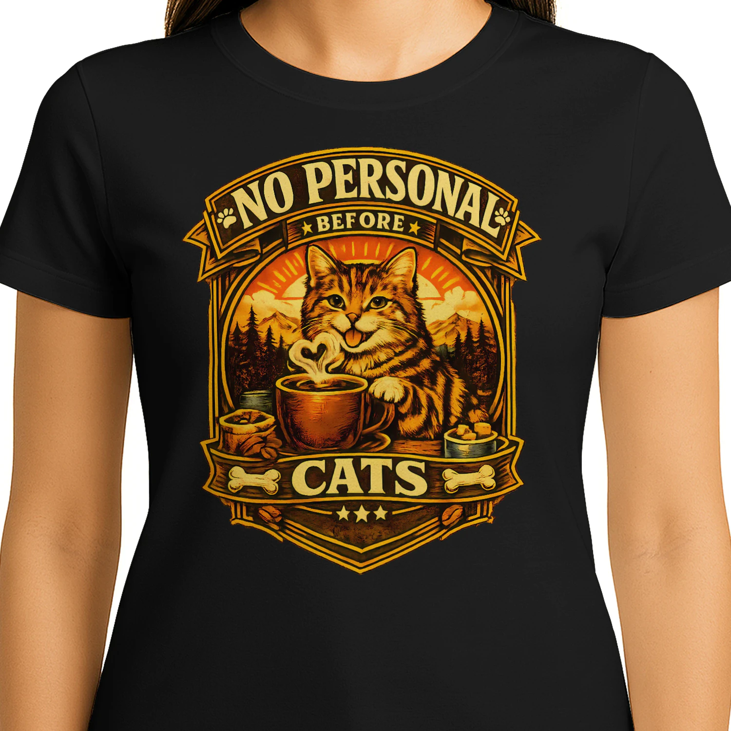 Zero Meows Given Shirt – Graffiti Street Cat Tee, Neon Urban Style, Funny Attitude Pet Lover Design