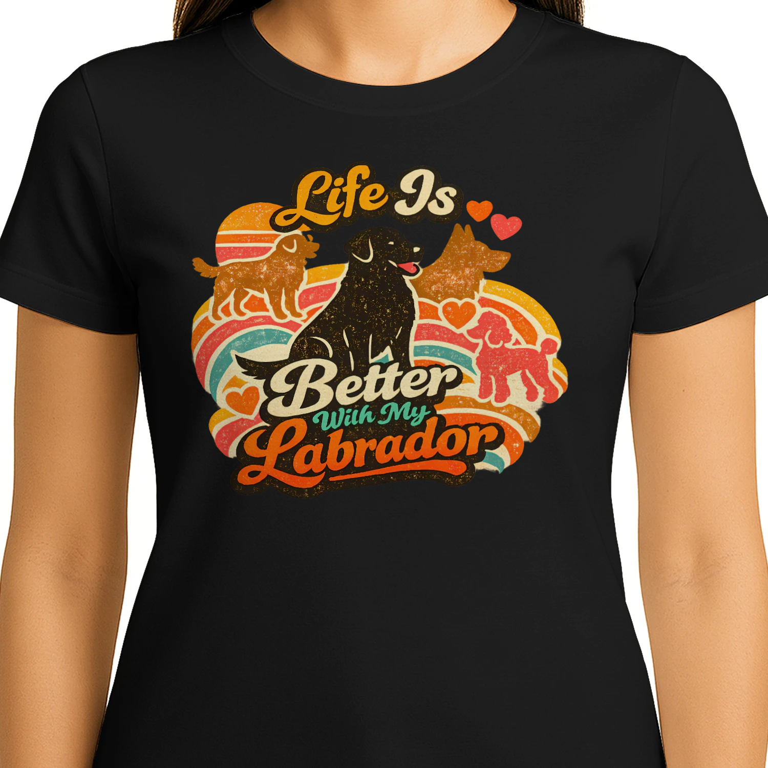Life Is Better With My Labrador – Retro Vintage Labrador Retriever Tee for Dog Moms, Dog Dads & Pet Lovers