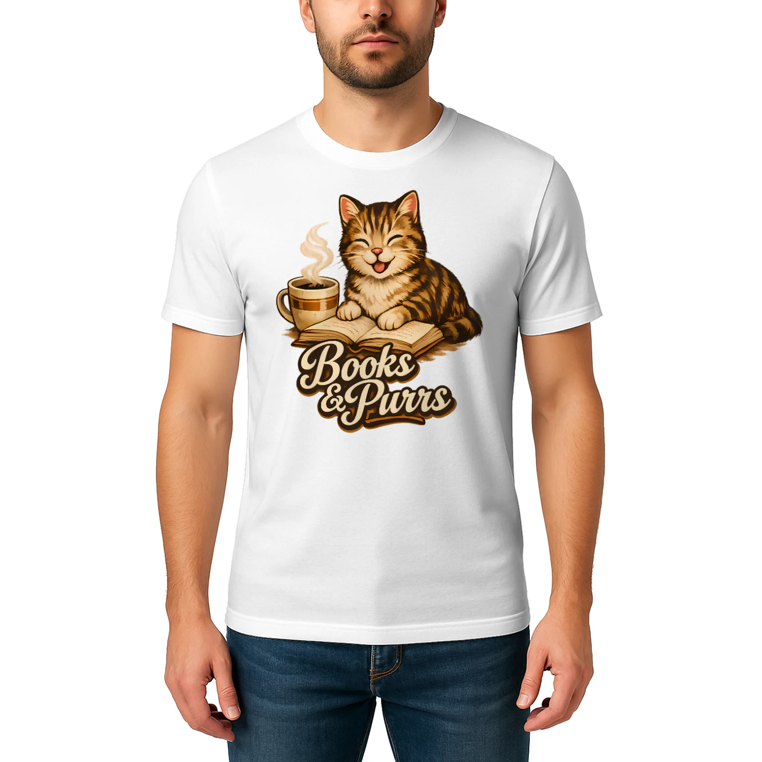 Coffee & Cats Make Everything Better Shirt – Cozy Cat Lover Tee, Warm Coffee Aesthetic Design