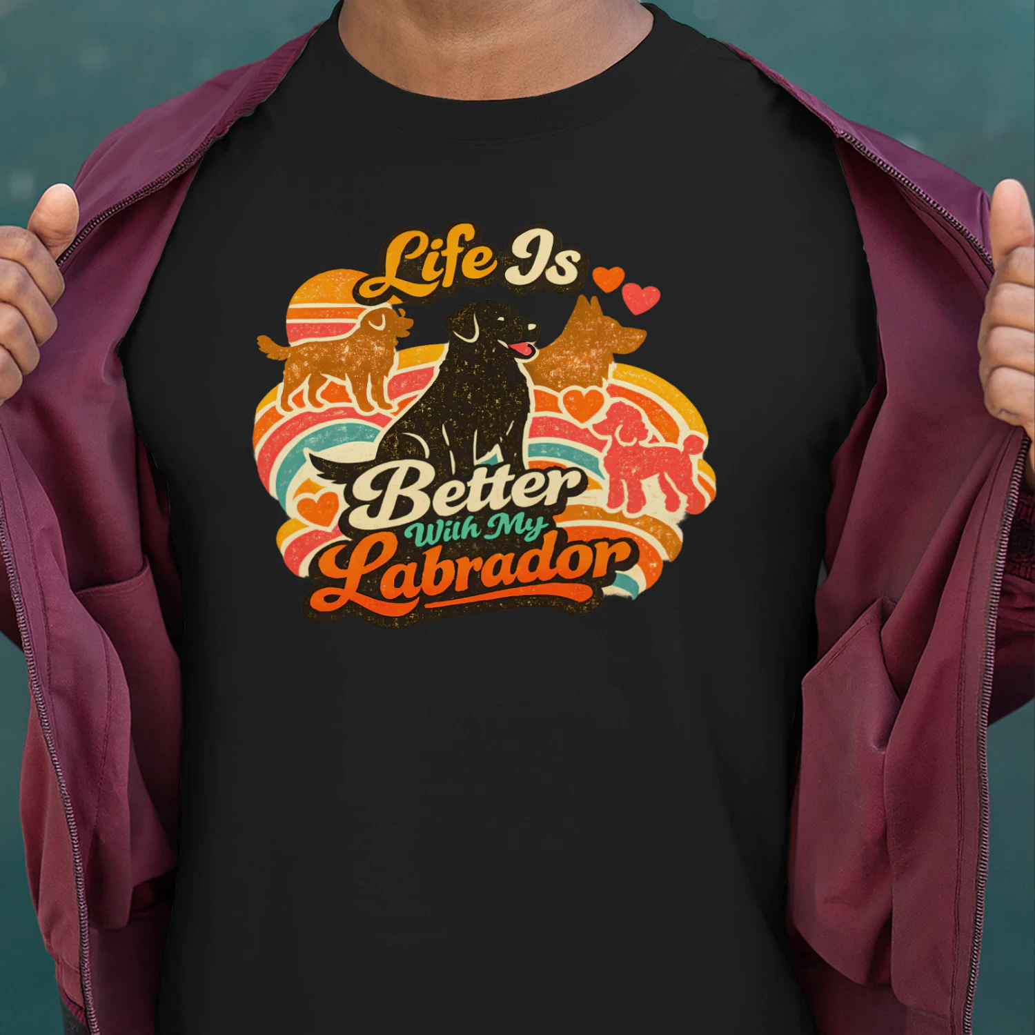 Life Is Better With My Labrador – Retro Vintage Labrador Retriever Tee for Dog Moms, Dog Dads & Pet Lovers