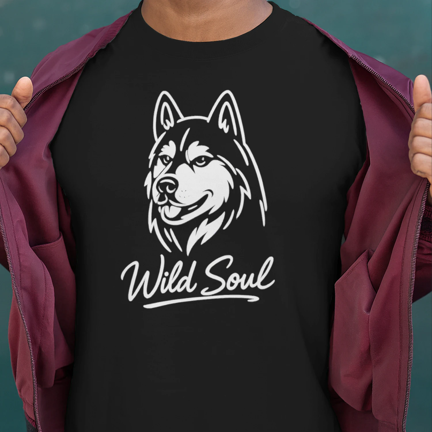 Wild Soul Wolf Shirt – Minimalist Line Art Tee, Dark Aesthetic Nature Design, Strong Spirit Graphic